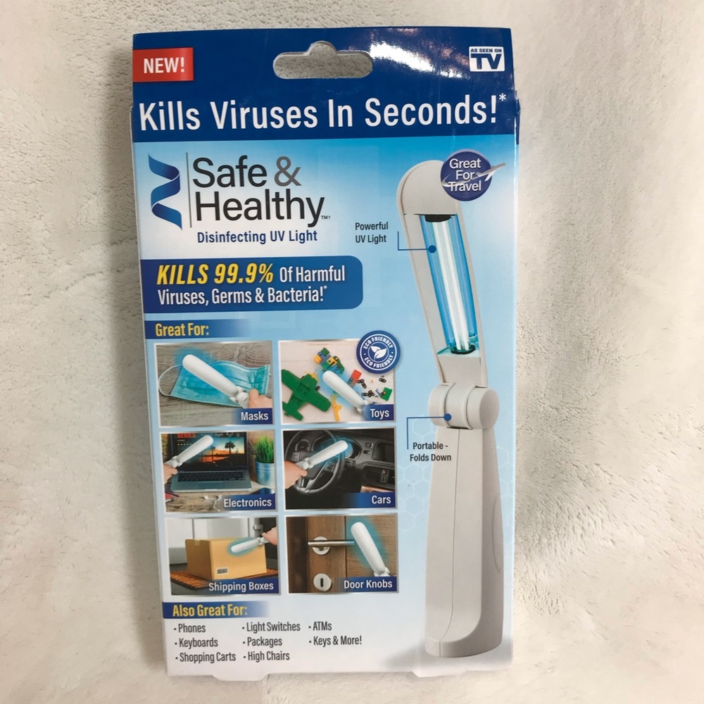 NEW IN BOX Safe & Healthy hand held Disinfecting UV Light. AS SEEN ON TV brand.